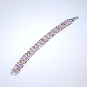 CZ Fairy's Colorful Embrace Tennis Bracelet , Diamond Bracelet, Bracelet Femme, Wedding Bracelet, Bridesmaid Gift, Rainbow Bridal Bracelet.